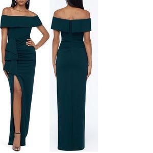 Xcape Off Shoulder Evening Gown